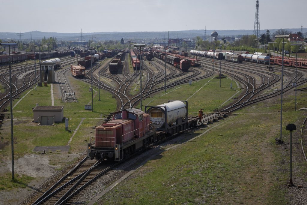 Betrieb auf dem Rangierbahnhof Konwestheim